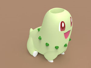 Pokemon Chikorita Flowerpot 3D Print Model