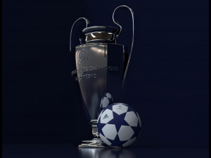 Champions League UEFA Trophy - SolidWorks and Keyshot Model 3D