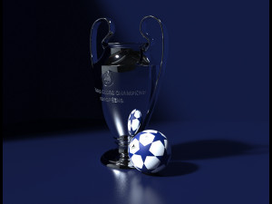 Champions League UEFA Trophy - SolidWorks and Keyshot Model 3D