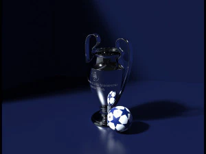 Champions League UEFA Trophy - SolidWorks and Keyshot 3D Model
