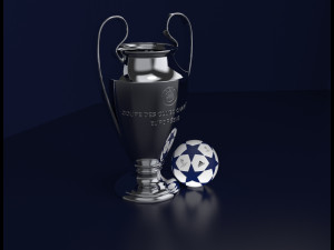 Champions League UEFA Trophy - SolidWorks and Keyshot Model 3D