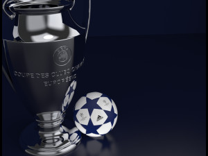 Champions League UEFA Trophy - SolidWorks and Keyshot Model 3D