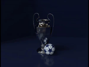 Champions League UEFA Trophy - SolidWorks and Keyshot 3D Model
