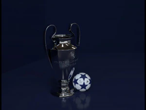 Champions League UEFA Trophy - SolidWorks and Keyshot 3D Model
