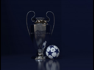 Champions League UEFA Trophy - SolidWorks and Keyshot Model 3D