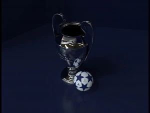 Champions League UEFA Trophy - SolidWorks and Keyshot 3D Model
