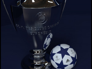 Champions League UEFA Trophy - SolidWorks and Keyshot Model 3D