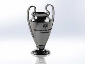 Champions League UEFA Trophy - SolidWorks and Keyshot Model 3D