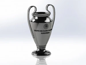 Champions League UEFA Trophy - SolidWorks and Keyshot 3D Model