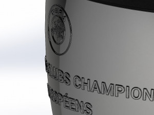 Champions League UEFA Trophy - SolidWorks and Keyshot Model 3D
