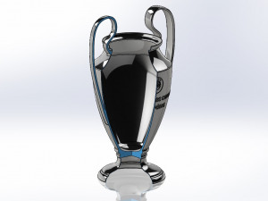 Champions League UEFA Trophy - SolidWorks and Keyshot Model 3D