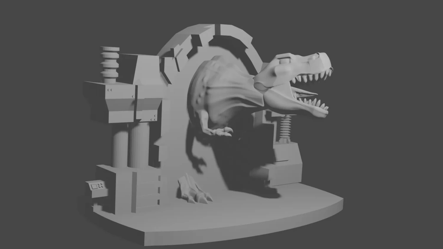 T-Rex Portal 3D Print Model .c4d .max .obj .3ds .fbx .stl .blend 