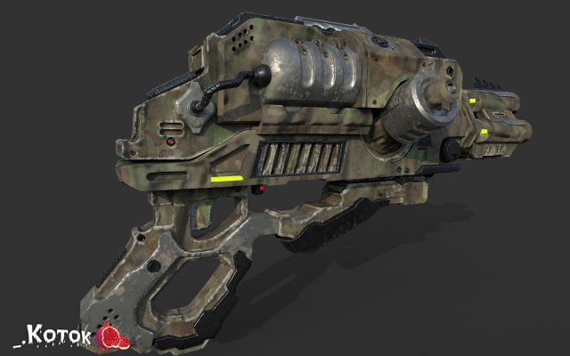 AlienGun 3D 模型 .c4d .max .obj .3ds .fbx .stl .blend 