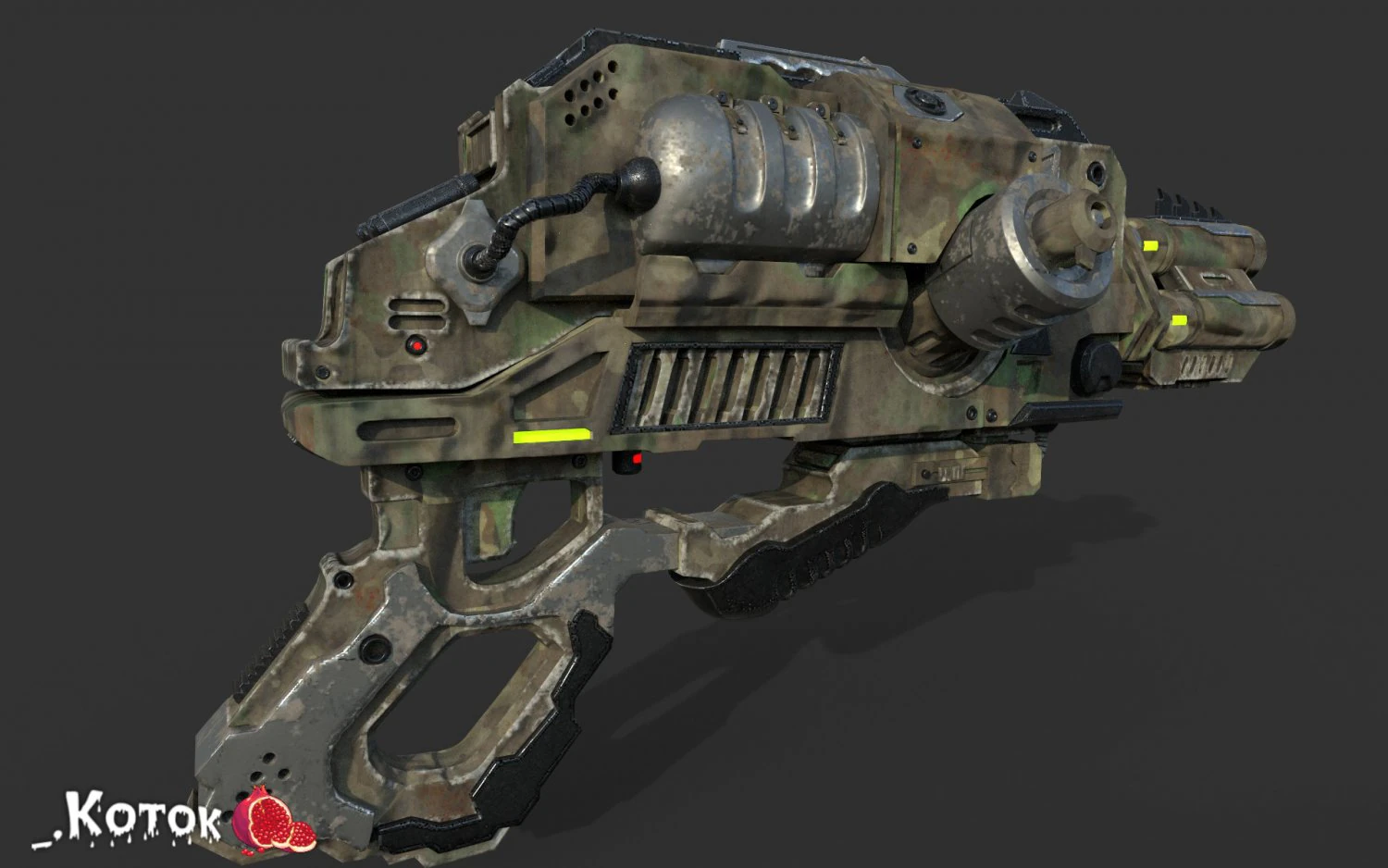 AlienGun 3D Model .c4d .max .obj .3ds .fbx .stl .blend 