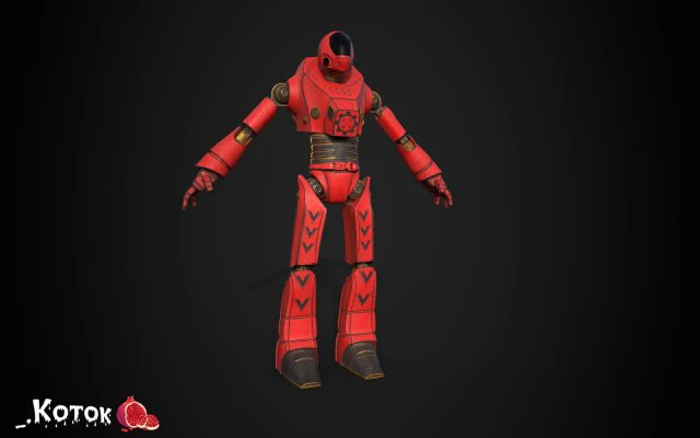 Robot 3D Model .c4d .max .obj .3ds .fbx .stl .blend 