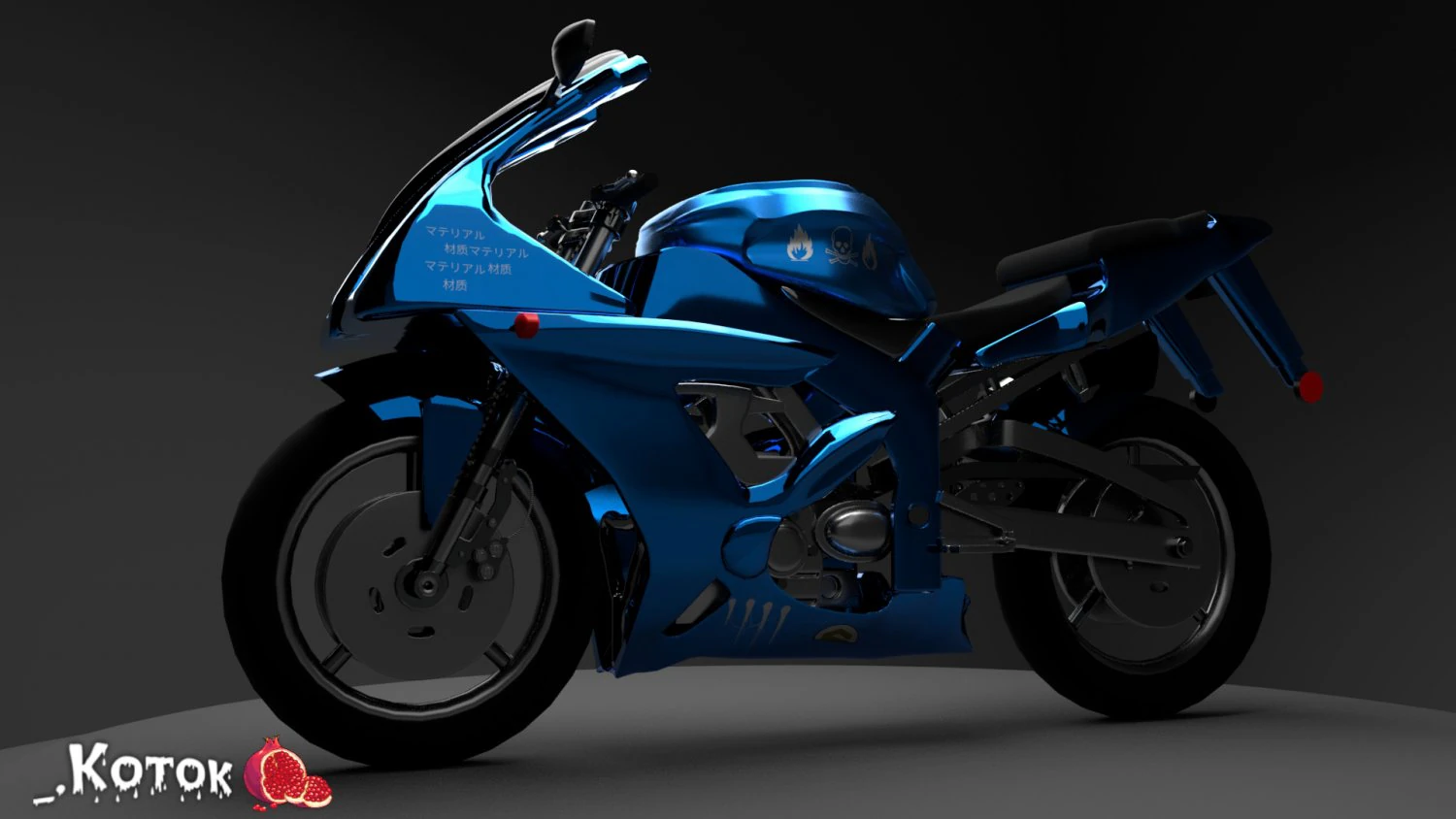 Motorcycle 3D Model .c4d .max .obj .3ds .fbx .stl .blend 