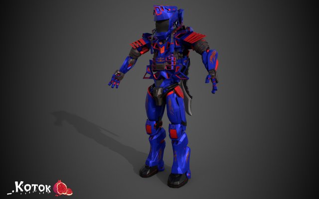 Warrior Robot Modelo 3D .c4d .max .obj .3ds .fbx .stl .blend 