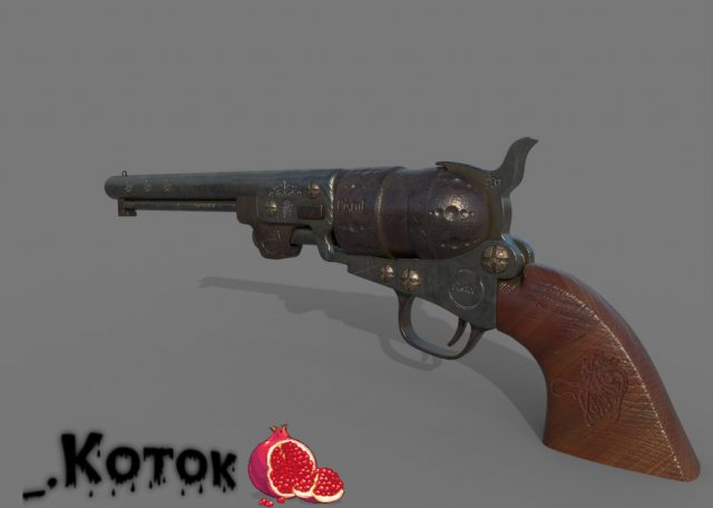 Pistol 3D Model .c4d .max .obj .3ds .fbx .stl .blend 