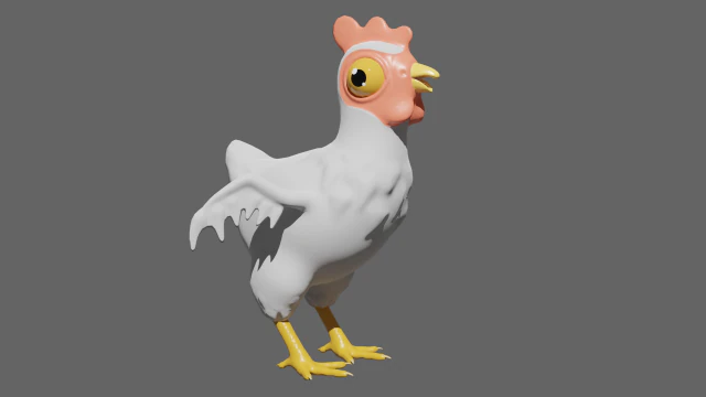 Huhn 3D Modell .c4d .max .obj .3ds .fbx .stl .blend 