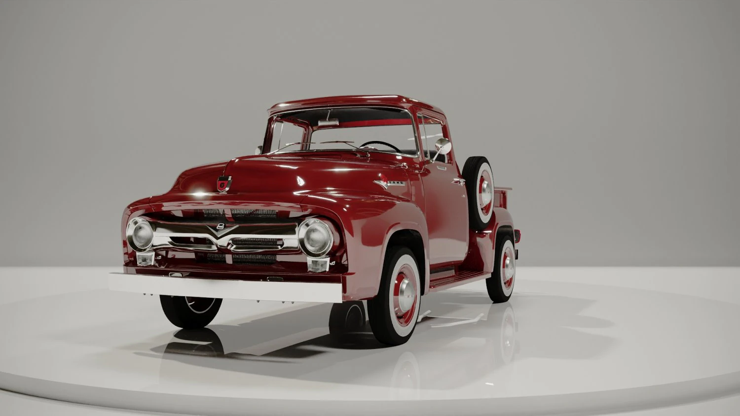 Original F-100 1956 3D Model .c4d .max .obj .3ds .fbx .stl .blend