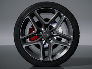 Tire and Wheel Hyundai N model Model 3D
