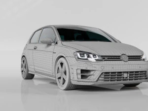 VW GOLF R MK7 2014 3D Model