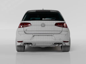 VW GOLF R MK7 2014 3D Model