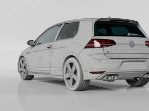 VW GOLF R MK7 2014 3D Model