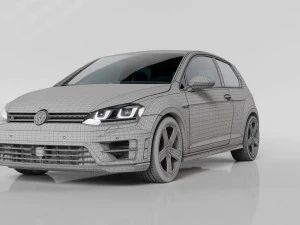VW GOLF R MK7 2014 3D Model