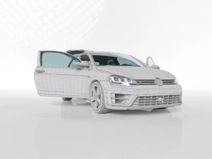 VW GOLF R MK7 2014 3D Model