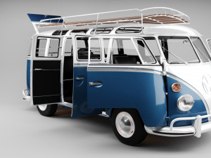 VW KOMBI T2 1963 3D मॉडल