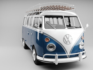VW KOMBI T2 1963 3D मॉडल