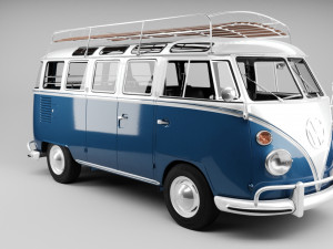 VW KOMBI T2 1963 3D मॉडल