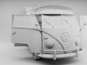 VW KOMBI T2 1963 3D मॉडल