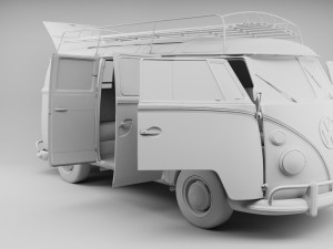 VW KOMBI T2 1963 3D मॉडल