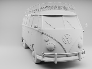 VW KOMBI T2 1963 3D मॉडल