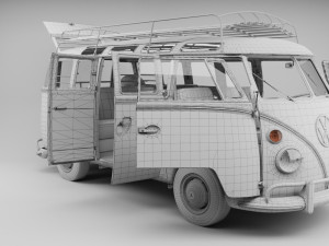 VW KOMBI T2 1963 3D मॉडल