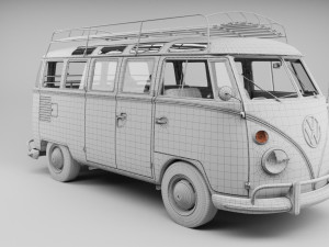 VW KOMBI T2 1963 3D मॉडल