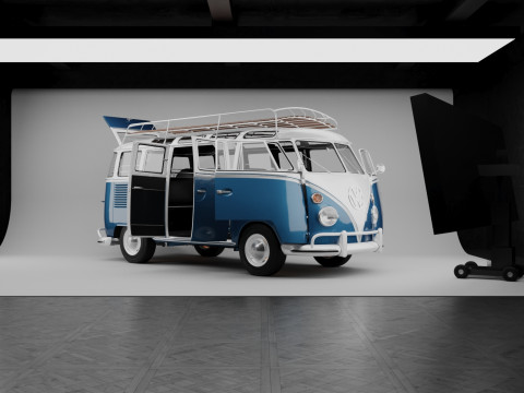 VW KOMBI T2 1963 3D 模型