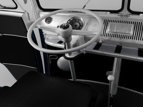 VW KOMBI T2 1963 3D 模型