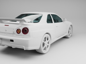 2002 NISSAN SKYLINE GTR R34 V-SPEC II Modello 3D