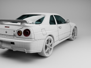 2002 NISSAN SKYLINE GTR R34 V-SPEC II Modello 3D