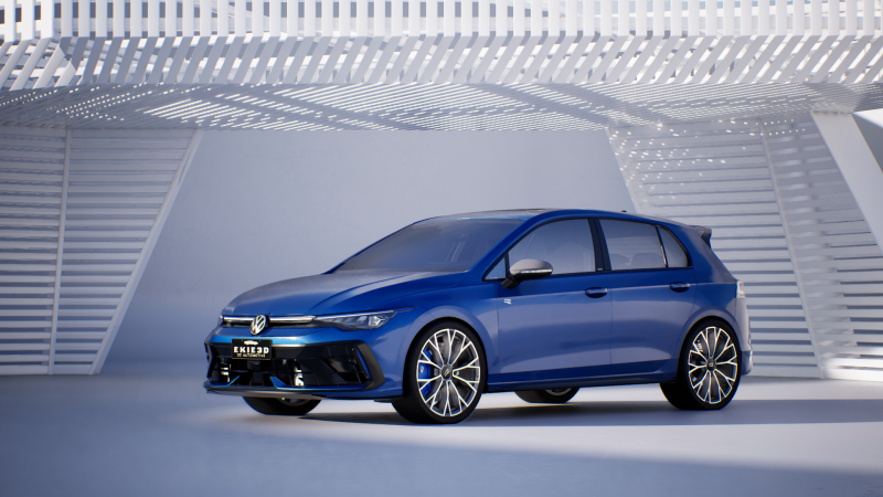 2025 VW GOLF R MK 8 5 3D 模型 .c4d .max .obj .3ds .fbx .stl .blend 