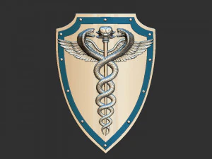 Bouclier de symbole m&eacute;dical Modèles 3D en vedette