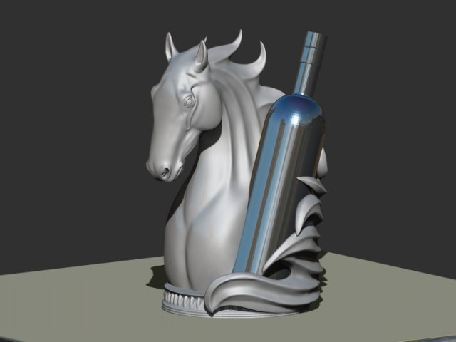 Wine Holding Horse 3D Принт Модель .c4d .max .obj .3ds .fbx .stl .blend