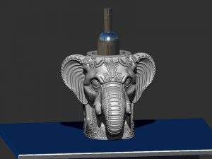 Wine Holder Elephant head 3D Print Model