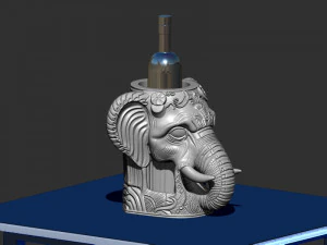Wine Holder Elephant head 3D Print Model
