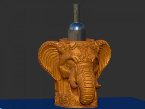 Wine Holder Elephant head 3D Print Model