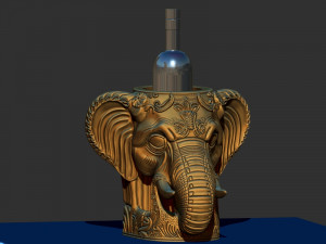 Wine Holder Elephant head Modelo de Impressão 3D