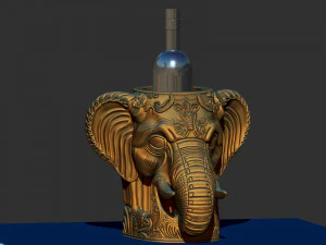 Wine Holder Elephant head 3D Print Model